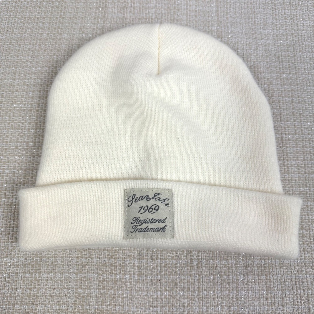 Sean John Knit Beanie Hat Cream One Size Acrylic